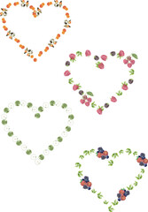 メッセージカードに使えるフレーム 枠 フルーツのイラスト