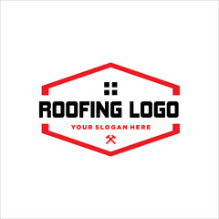 Roofing Logo Design Template Element