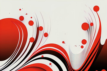 Modern drawing in wave style with an abstract red tone. Generative AI