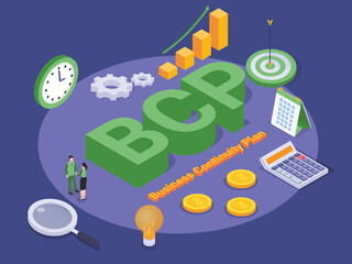BCP Business continuity plan isometric design