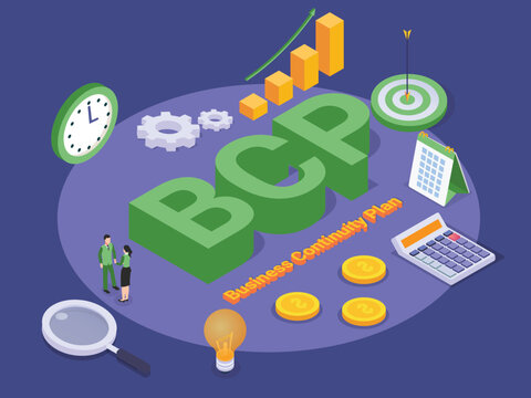 BCP Business Continuity Plan Isometric Design