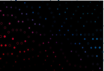 Dark Blue, Red vector pattern with spheres.