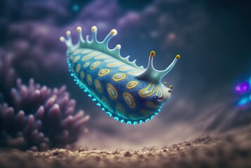 illustration of sea creature Nudibranchs, commonly known as sea slug	
