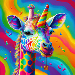 giraffe rainbow
