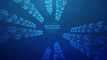 Blockchain digital technology. Big data vector background. Cryptocurrency technology vector background.