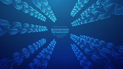 Blockchain digital technology. Big data vector background. Cryptocurrency technology vector background.