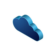 Cloud storage technology. Digital data cloud isometric illustration.