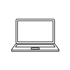 Outline computer icon. Laptop vector illustration.