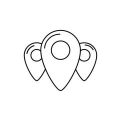 Flat navigation icon. Locate pin gps map. Position geotag vector.