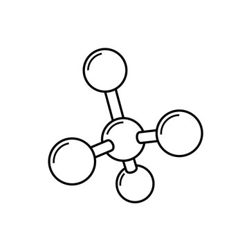 Molecule outline icon. Medical formula structure.