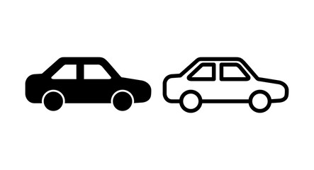 Car icon vector illustration. car sign and symbol. small sedan