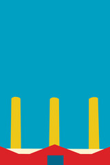Obraz premium illustration flat vector graphic of factory perfect for posters, pamphlets, wall hangings, decorations, designs, wallpapers, backgrounds, and advertisements 