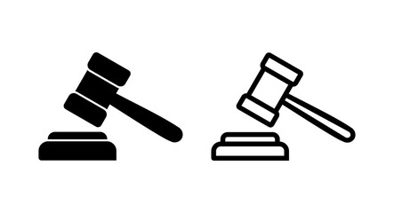 Gavel icon vector illustration. judge gavel sign and symbol. law icon. auction hammer