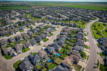 Aerial views of the Willowgrove neighborhood of Saskatoon