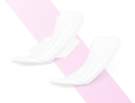Realistic women pad mockup. Half side view. Vector illustration. Сan be used for healthcare, medical and other needs. EPS10.	