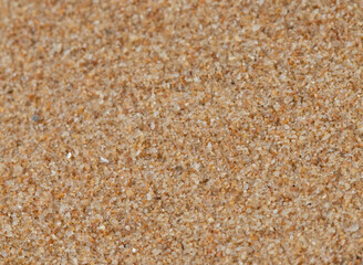 Small size fine Sand flying pile, Golden grain like glass. Abstract silica material set. Yellow colored sand close up detail texture. White background Isolated