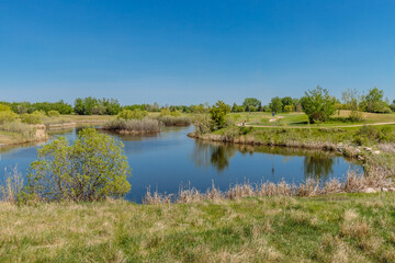 Fototapeta na wymiar Summer Time at Lakewood Park in Saskatoon, Saskatchewan, Canada