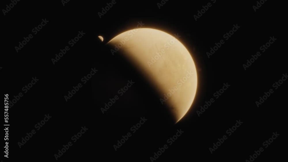 Wall mural alien exoplanet in another solar system. 3d animation of planet in space. planet in a distant galaxy
