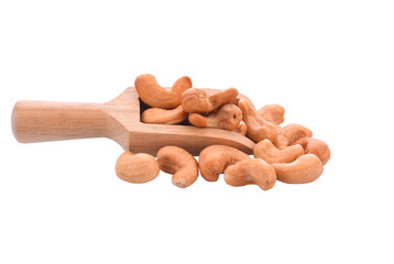 Close-up Three Roasted cashew nuts isolated transparent png