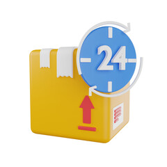 24 Hours Delivery 3D Icon