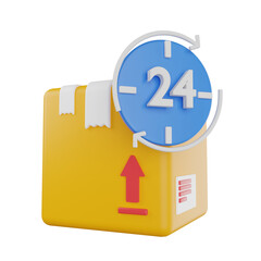 24 Hours Delivery 3D Icon
