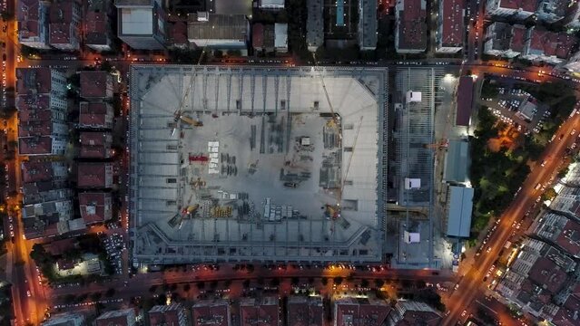 izmir G&ouml;ztepe stadium construction drone view