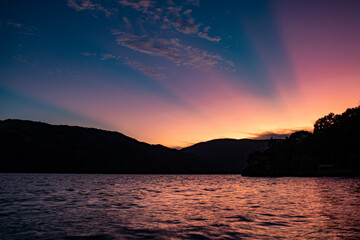 sunset over the lake