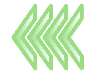 シンプル矢印アイコン　緑C 近未来的