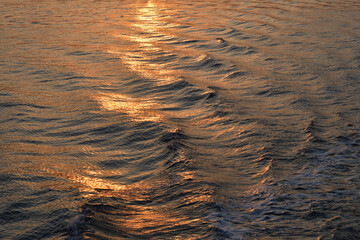Sunset cruising on sea of Okhotsk