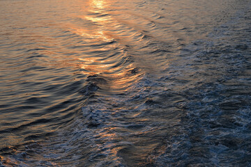 Sunset cruising on sea of Okhotsk