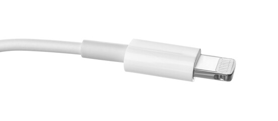 USB lightning cable isolated on white. Modern technology