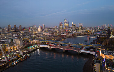 City of London in the evening - aerial view - travel photography
