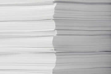 Stack of paper sheets as background, closeup