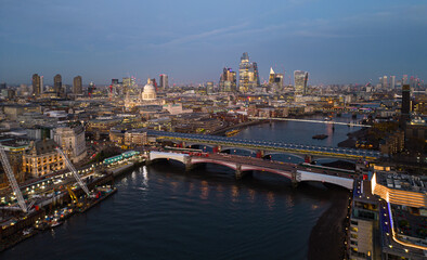 City of London in the evening - aerial view - travel photography