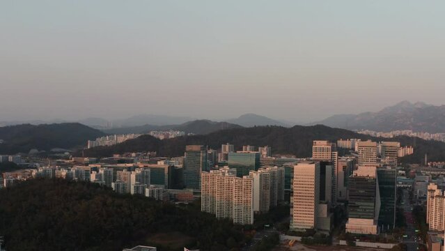 [korea drone footage] seoul city landscape, Seoul, Korea, sang-am
