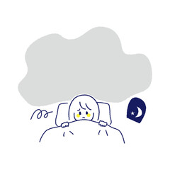不安で眠れない女の子