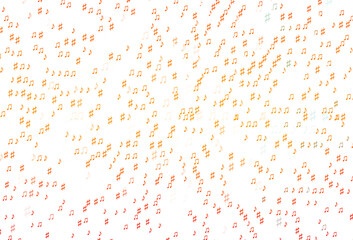Light Orange vector pattern with music elements.