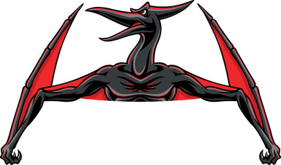 Upper Body of Pterodactyl Dinosaur Sport Logo Design © DKG1111