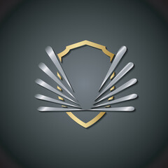 Security shield logo vector icon design template