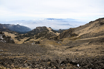 Landscape views - hiking at the feet of the iztaccíhuatl volcanic mountain outside of Mexico city in Izta-Popo National Park