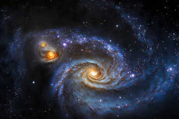 Galaxies and the Milky Way Nebula in space. Generative AI