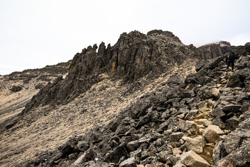 Hiking at the feet of the iztaccíhuatl volcanic mountain outside of mexico city in Izta-Popo National Park