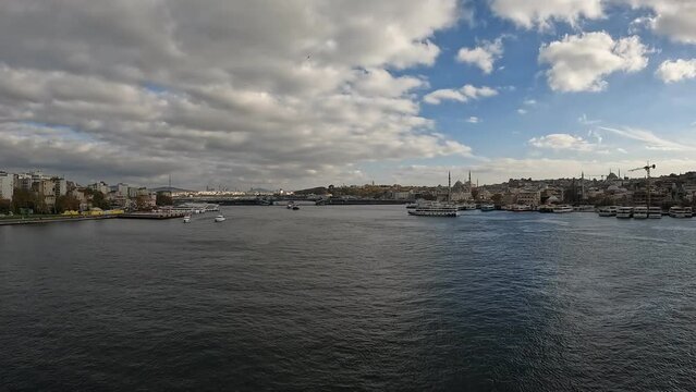 istanbul golden horn area time lapse