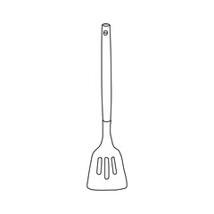 The best slotted spatula outline icon, vector illustration in trendy style, isolated on white background. Editable graphic resource for many purposes.