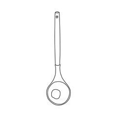 The best soup ladle outline icon, vector illustration in trendy flat design style. Isolated on white background. Editable graphic resources for many purposes.