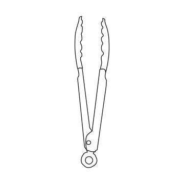 recommend clip art: The best fried tongs outline vector illustration, in trendy design style. Much needed for creative design materials.