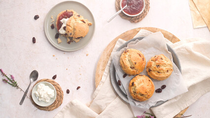 Scones with Strawberry Jam and Clotted Cream