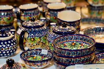 Fine polish potteries sold on a shelf