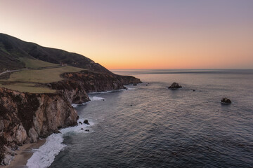 Sunrise vista as seen from Julia Pfeiffer Burns State Park in Big Sur, California