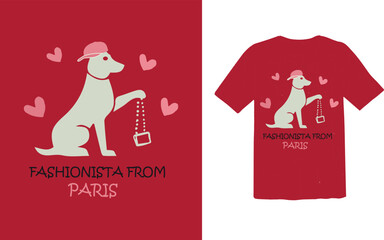 Fashionista from pairs t shirt design